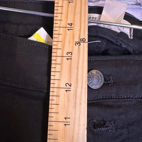 NWT Madewell jeans 9" mid rise skinny black 37 button fly grunge goth emo crop - Picture 9 of 16